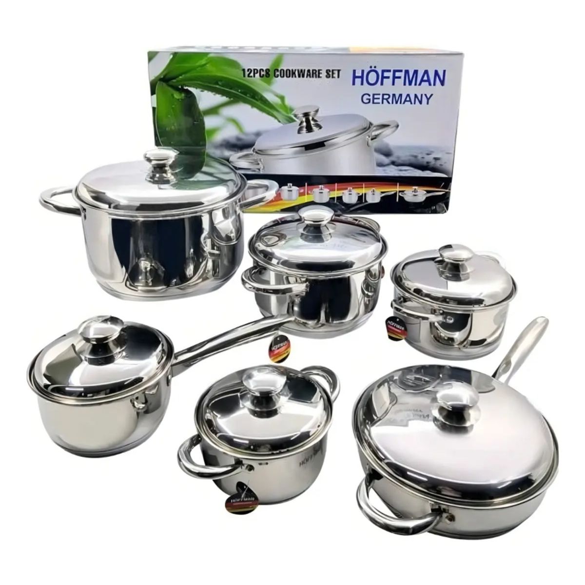 HOFFMANN - Juego De Ollas Acero Quirurgico Hoffman 12 Piezas