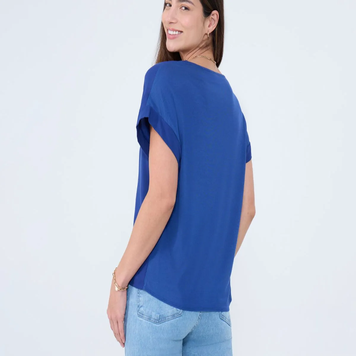 OSTU - Blusa Para Mujer Manga Corta Marca Ostu Color Azul #40121061