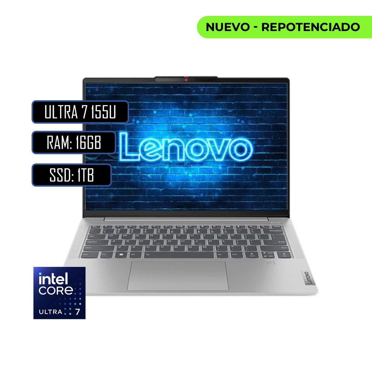 Lenovo - PORTATIL LENOVO SLIM 5 CORE ULTRA 7 155H - RAM 16GB LPDDR5 - SSD 1TB - 14 WUXGA - WIN11 HOME
