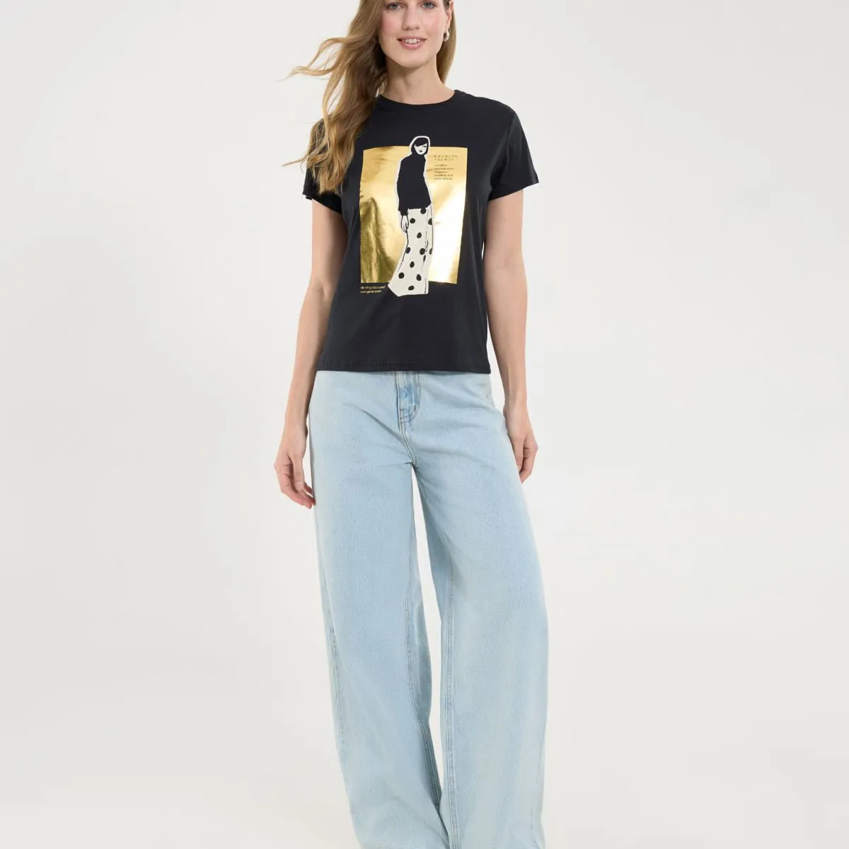 OSTU - Camiseta Para Mujer M/C Ostu Color Negro #40092248