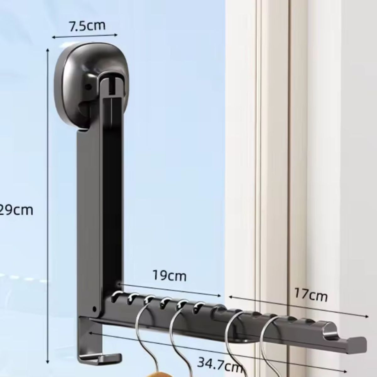 AMERICAN GENERICS - Tendedero de Ropa Plegable de Pared con Ventosa y Sistema Retráctil