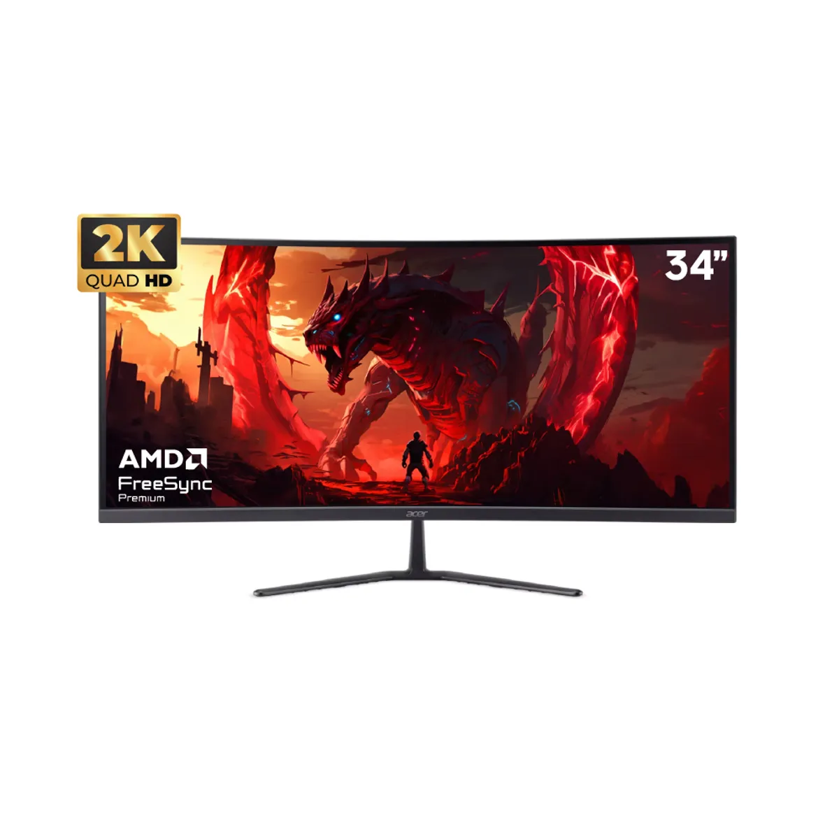 ACER - MONITOR ACER ED340CU - 34 CURVED - WQHD - 180HZ - 1MS - PANEL VA - ADAPTIVE SYNC - AMD FreeSync