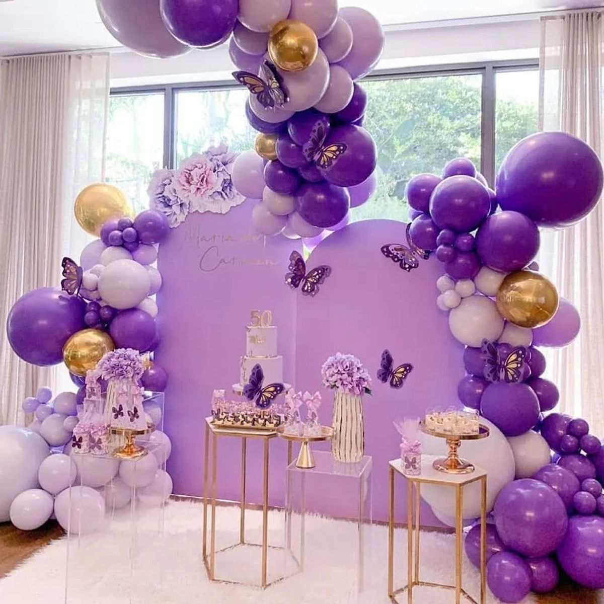 GENERICO - Decoracion Globos Arco Morado Azul Cumpleaños Grado Comprar