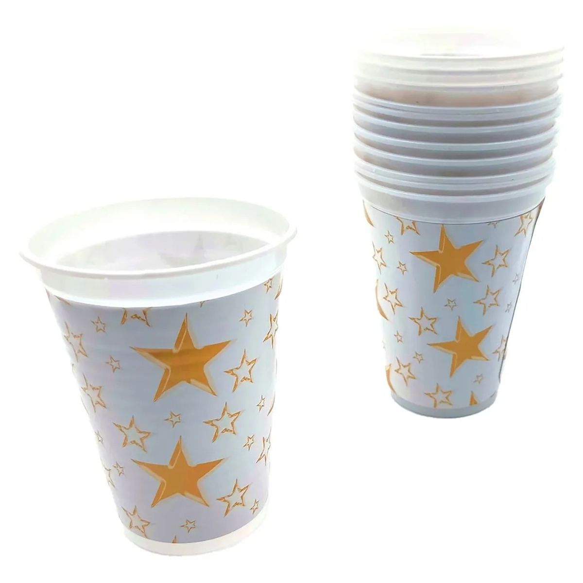 GENERICO - Vasos Fiesta Blanco Estrellas Dorado X 12 Units Comprar Ya