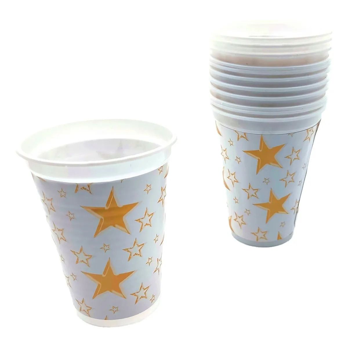 GENERICO - Vasos Fiesta Blanco Estrellas Dorado X 12 Units Comprar Ya