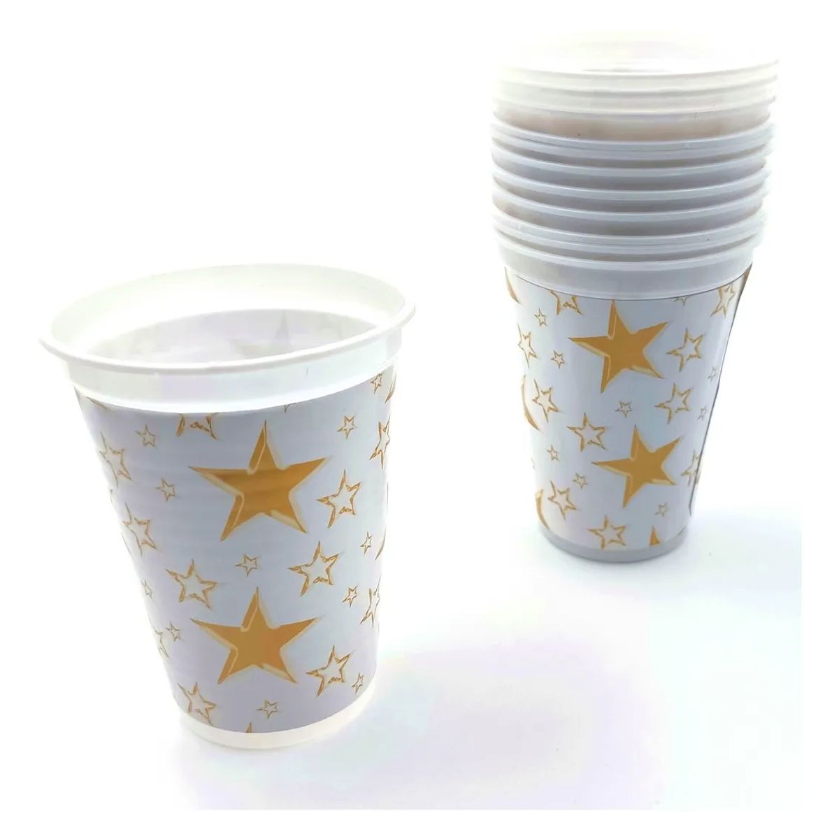 GENERICO - Vasos Fiesta Blanco Estrellas Dorado X 12 Units Comprar Ya