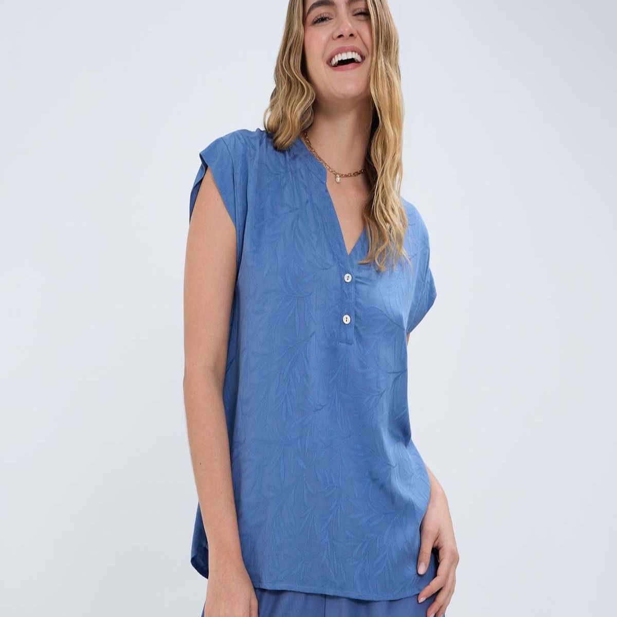 OSTU - Blusa Para Mujer M/S Marca Ostu En Color Azul #40121077
