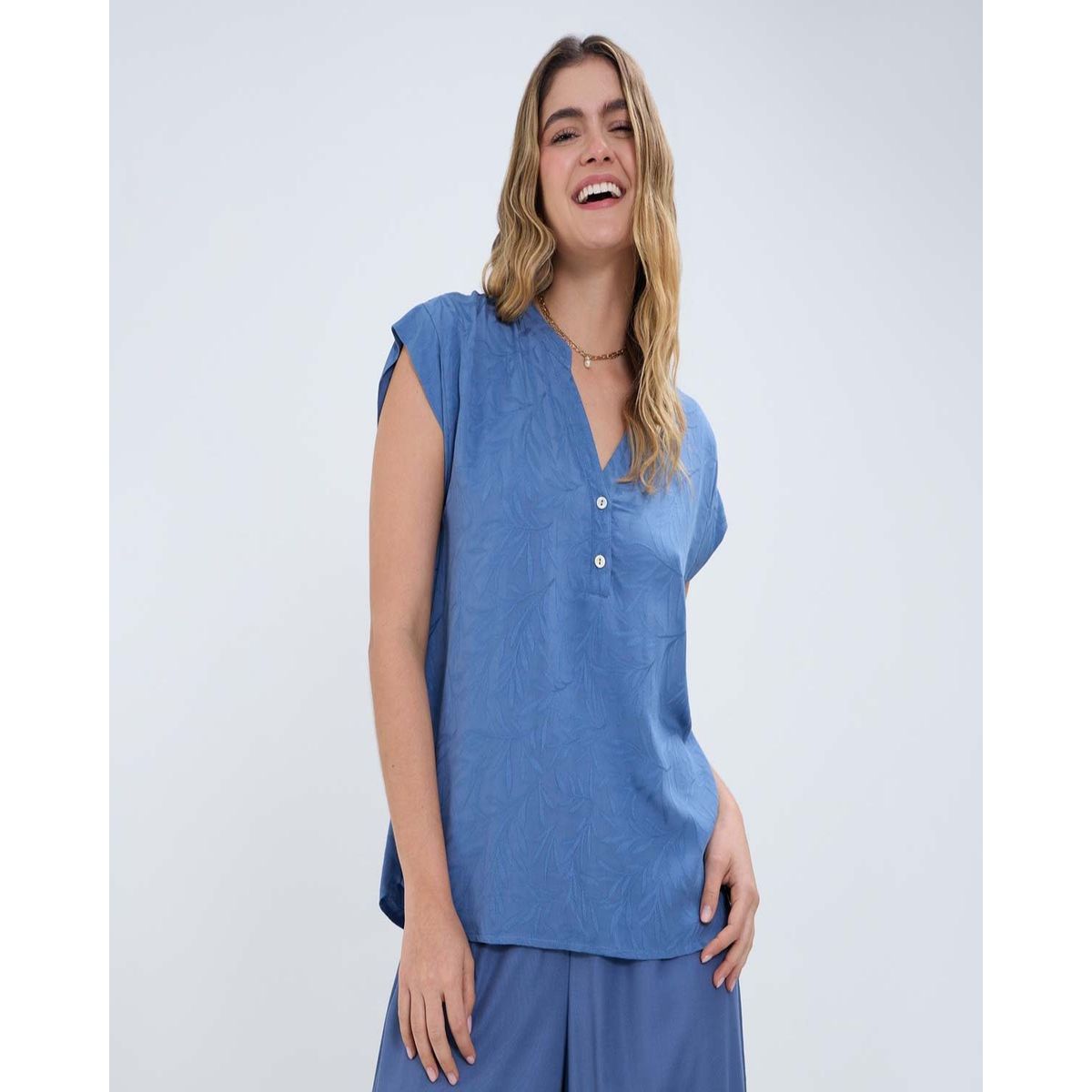 OSTU - Blusa Para Mujer M/S Marca Ostu En Color Azul #40121077