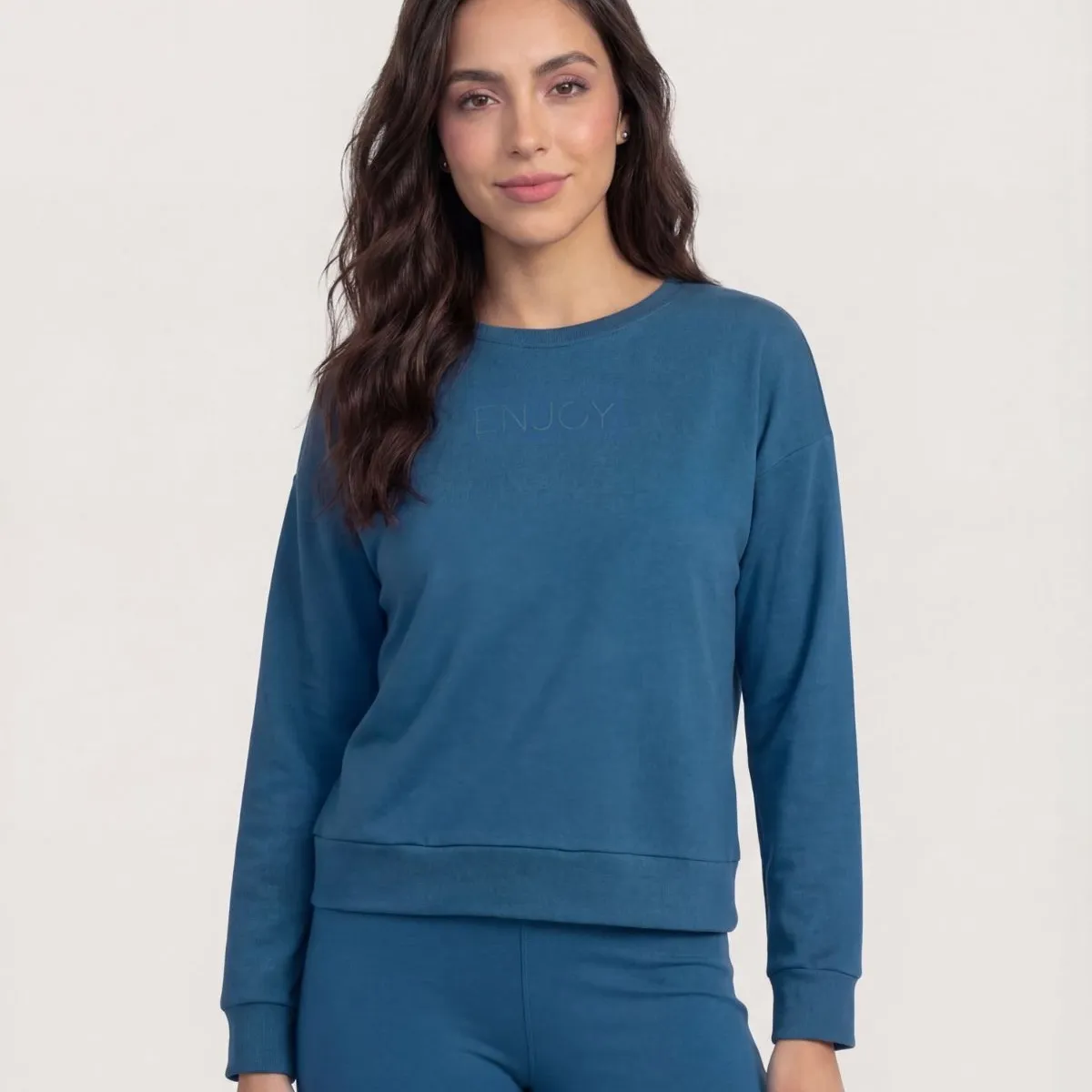 OSTU - Buzo  Para Mujer Cuello Redondo Marca Ostu Azul #40060514