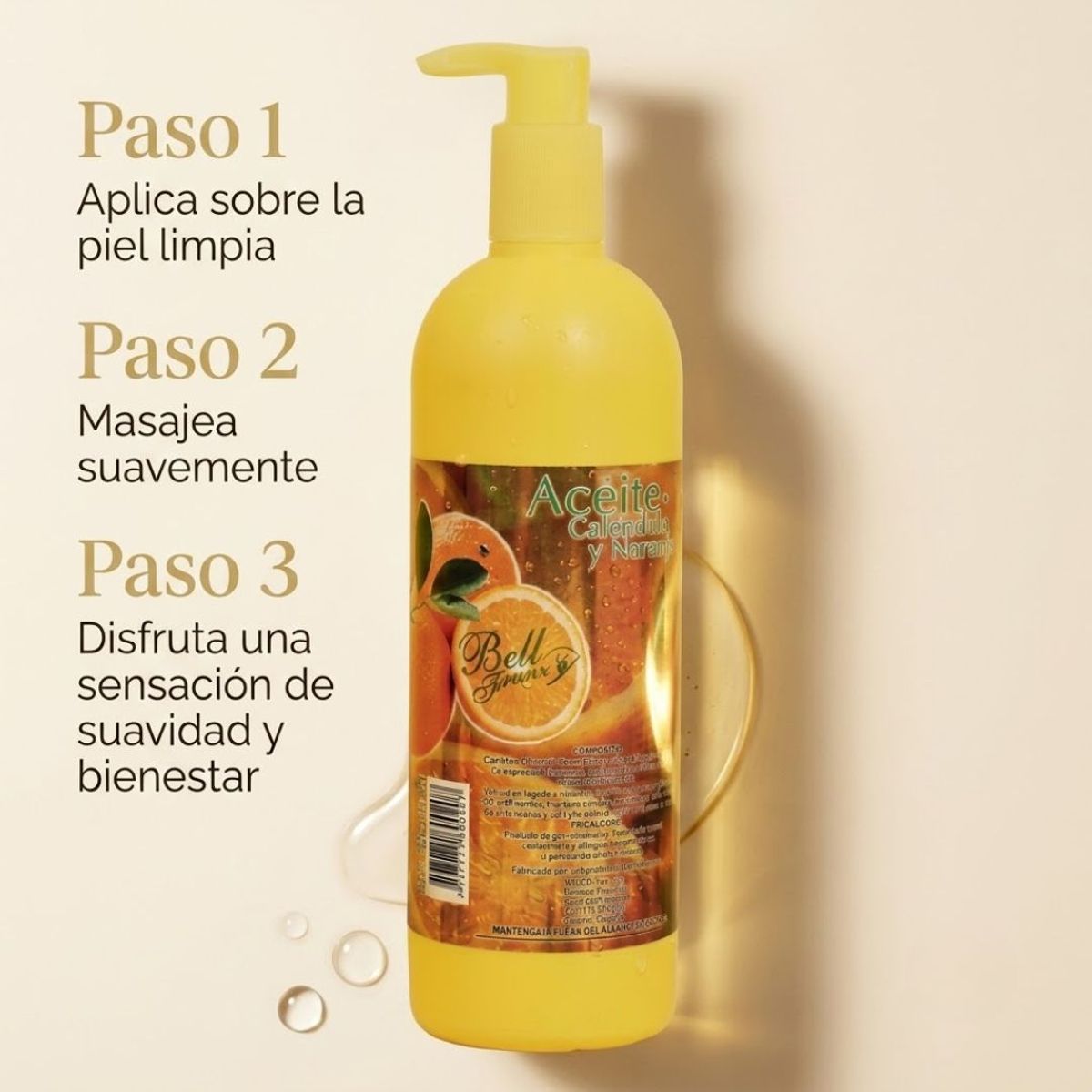 BELL FRANZ - Aceite Corporal Caléndula Y Naranja Masajes Relajantes Hidratante Bell Franz 240 Ml