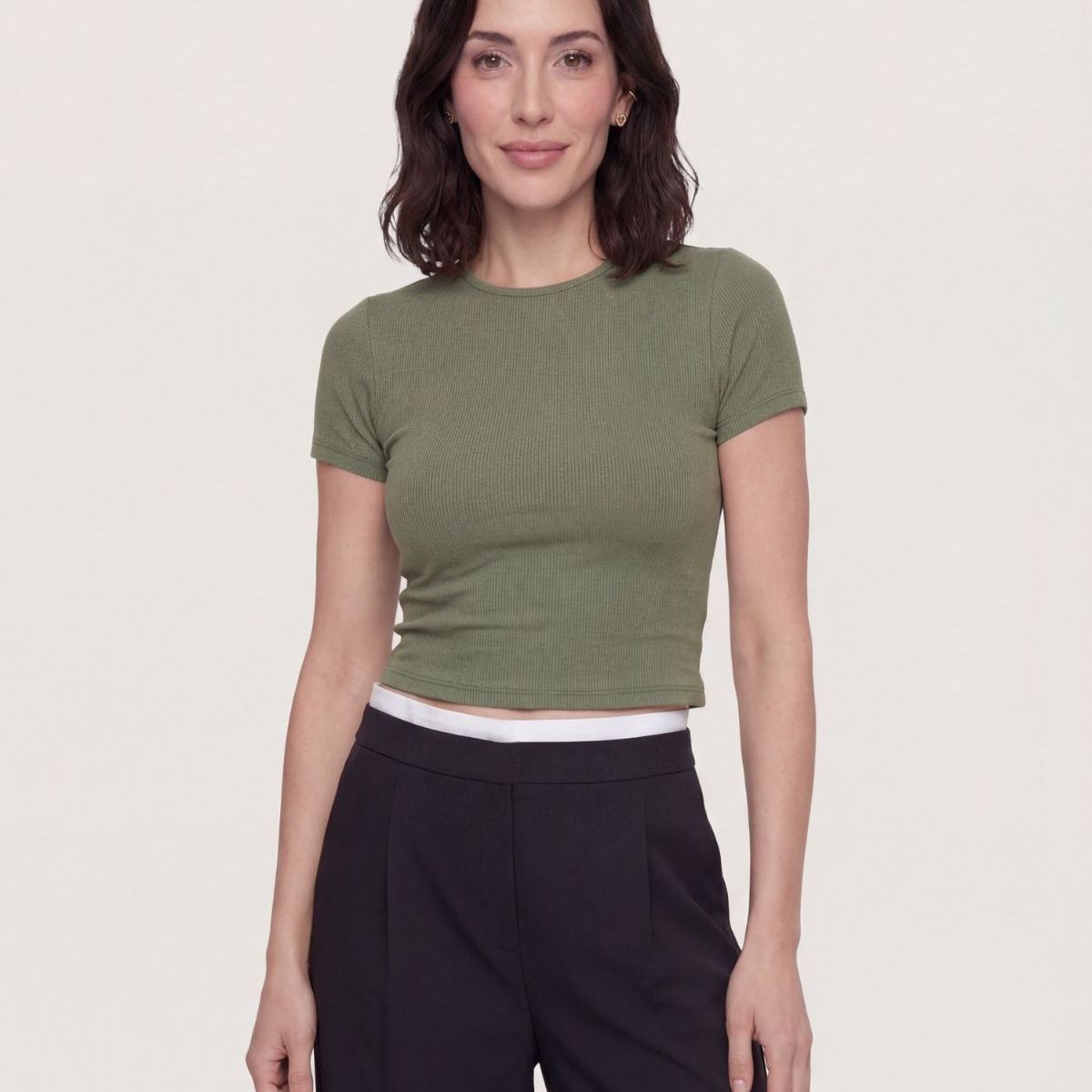 OSTU - Camiseta  Para Mujer Crop Top Marca Ostu Verde #40098218