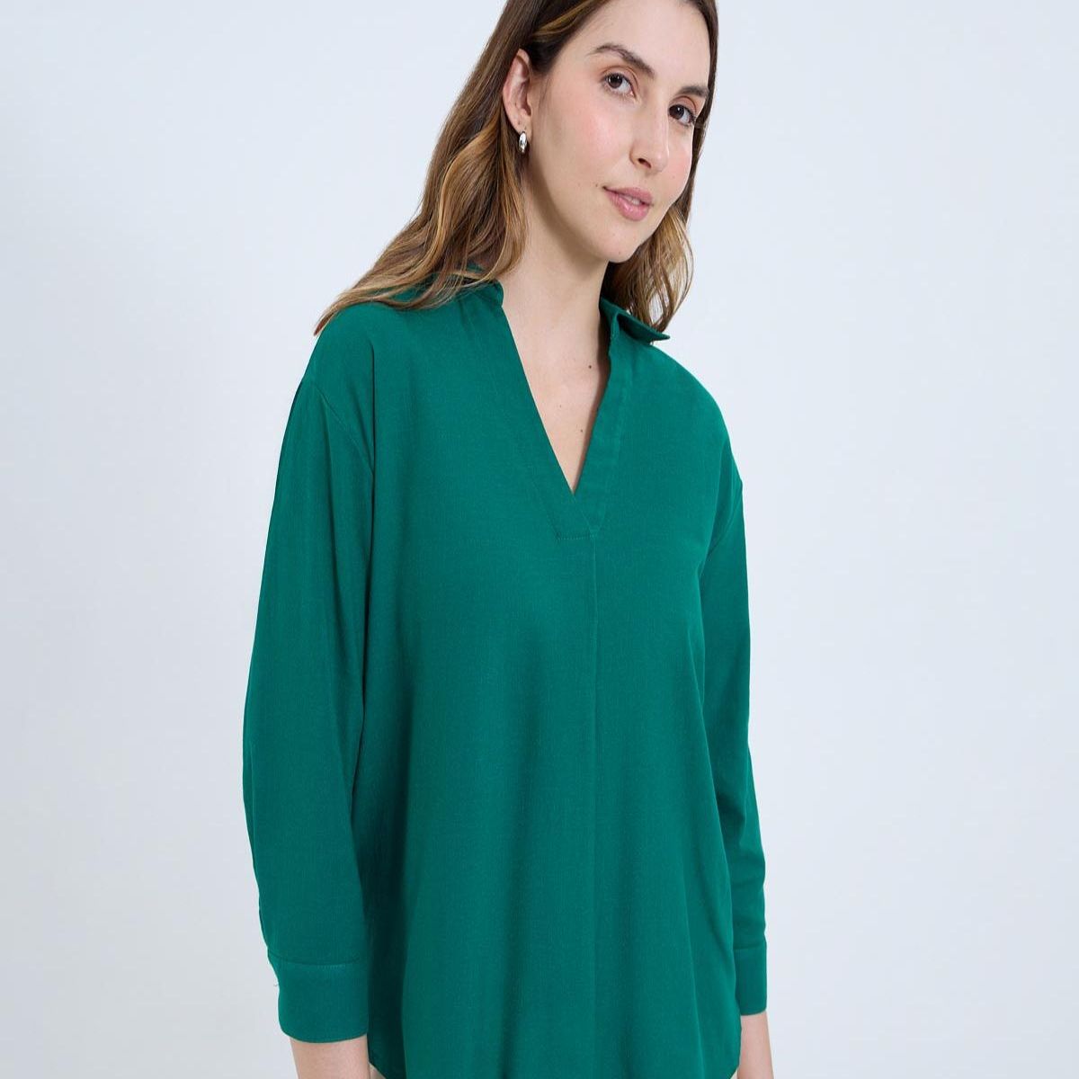 OSTU - Camisa Para Mujer Manga 3/4 Marca Ostu Color Verde #40010298