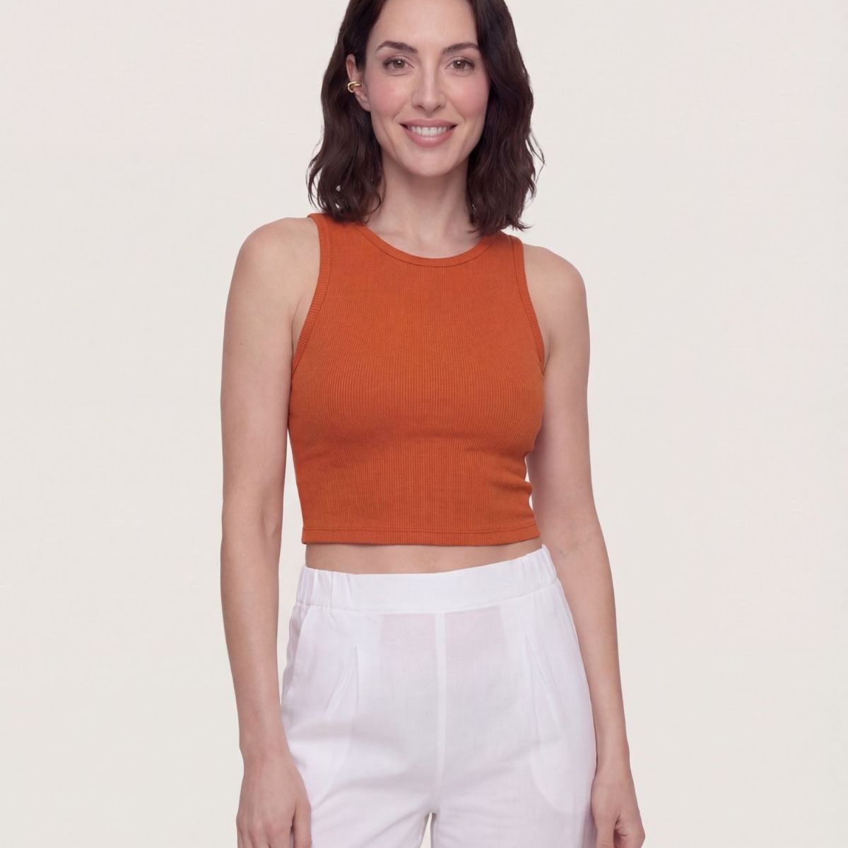 OSTU - Top  Para Mujer Cuello Redondo Ostu Terracota #40228217