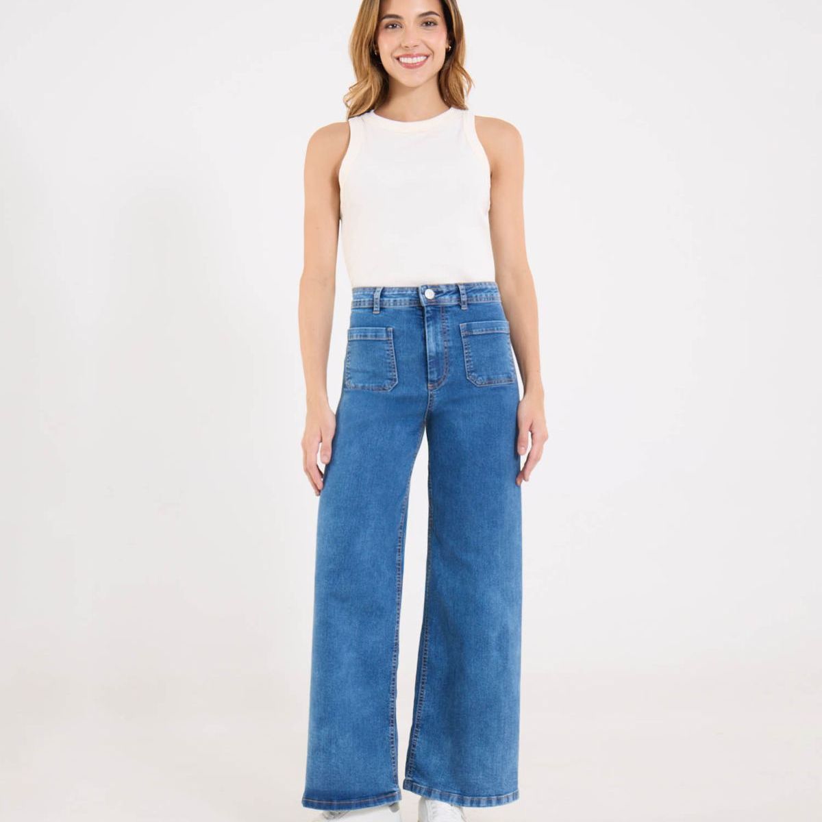OSTU - Jean  Para Mujer Wide-Leg Marca Ostu Color Azul #40160631