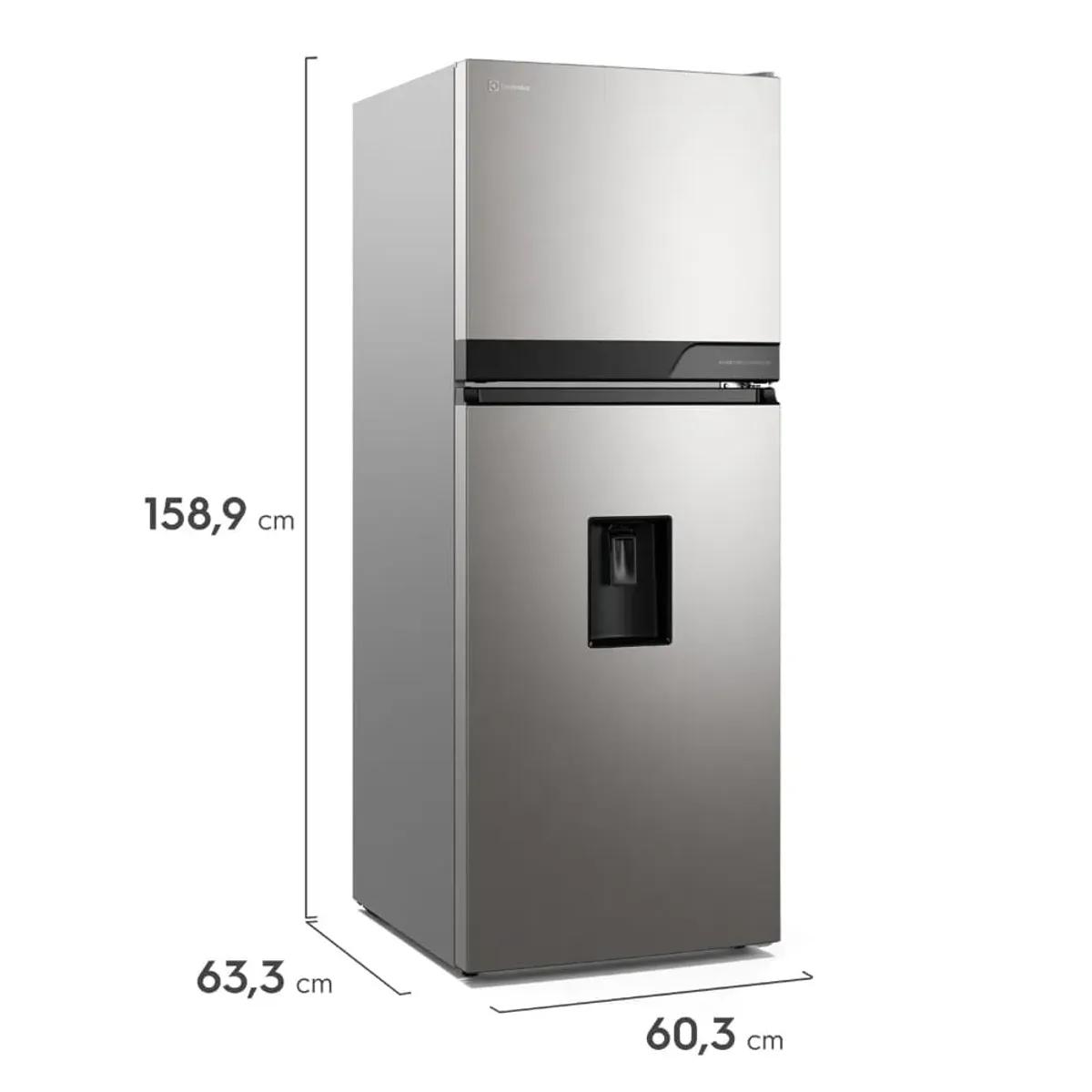 ELECTROLUX - Nevera Electrolux Congelador Superior No Frost 291L Inverter Dispensador de agua Gris ERT30A3C6DS