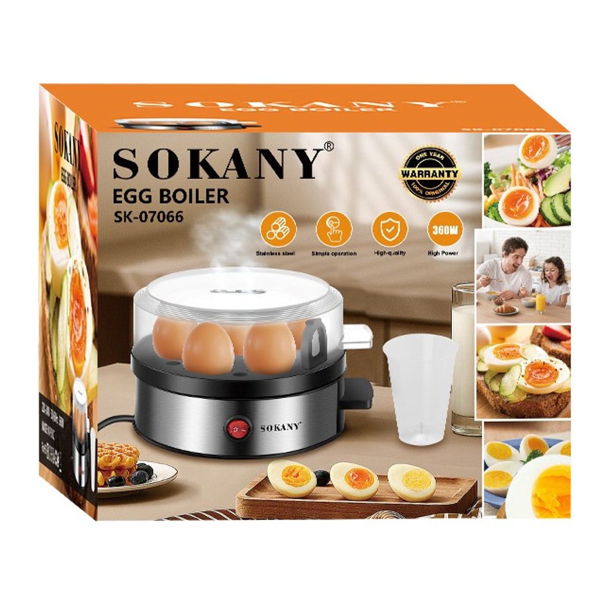 SOKANY - Hervidor Eléctrico de Huevos Sokany Acero Inoxidable
