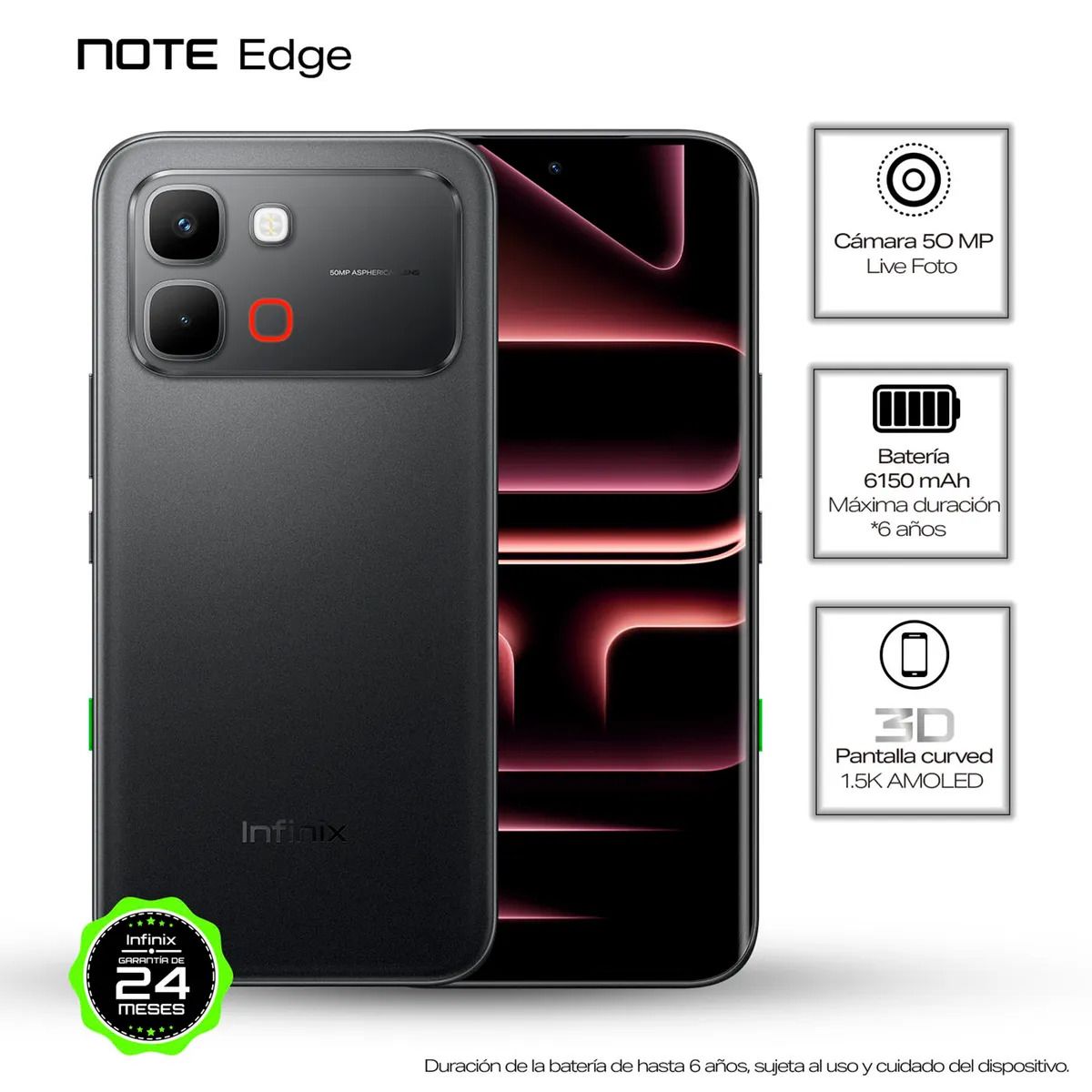INFINIX - Gran Combo 2 Celulares Note Edge 5G 8RAM 256GB + Hot 70 4G 4RAM 256GB