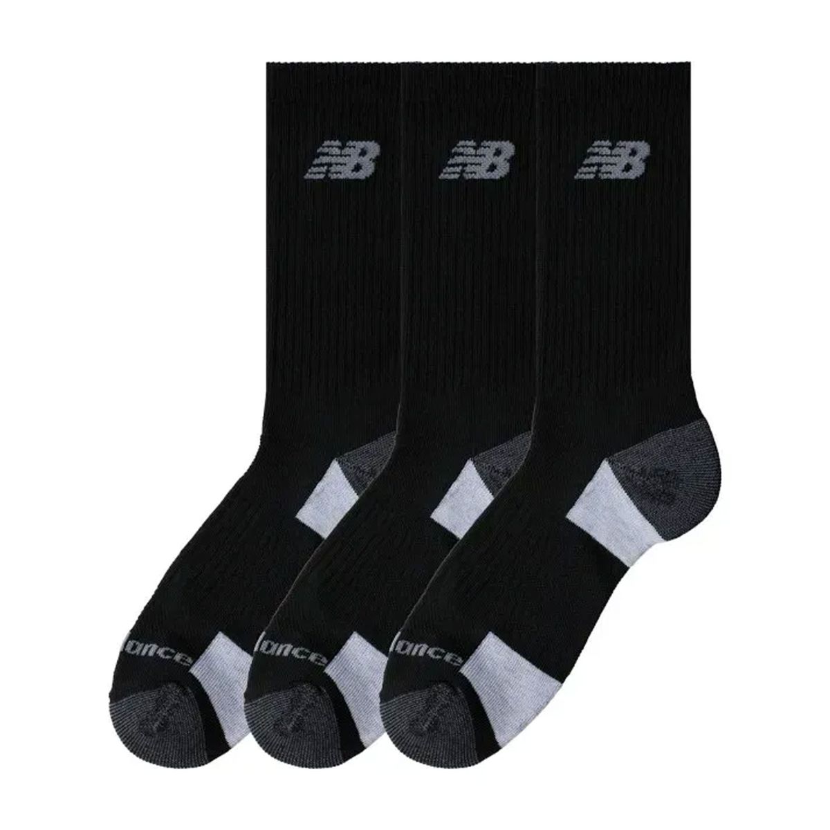 NEW BALANCE - Medias Deportivas New Balance Original Crew 3-P Negro Unisex