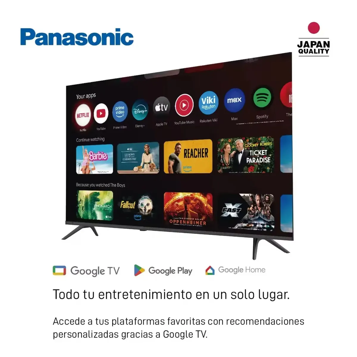 PANASONIC - Televisor Panasonic 55 Pulgadas QLED 4K UHD 50W80CPN