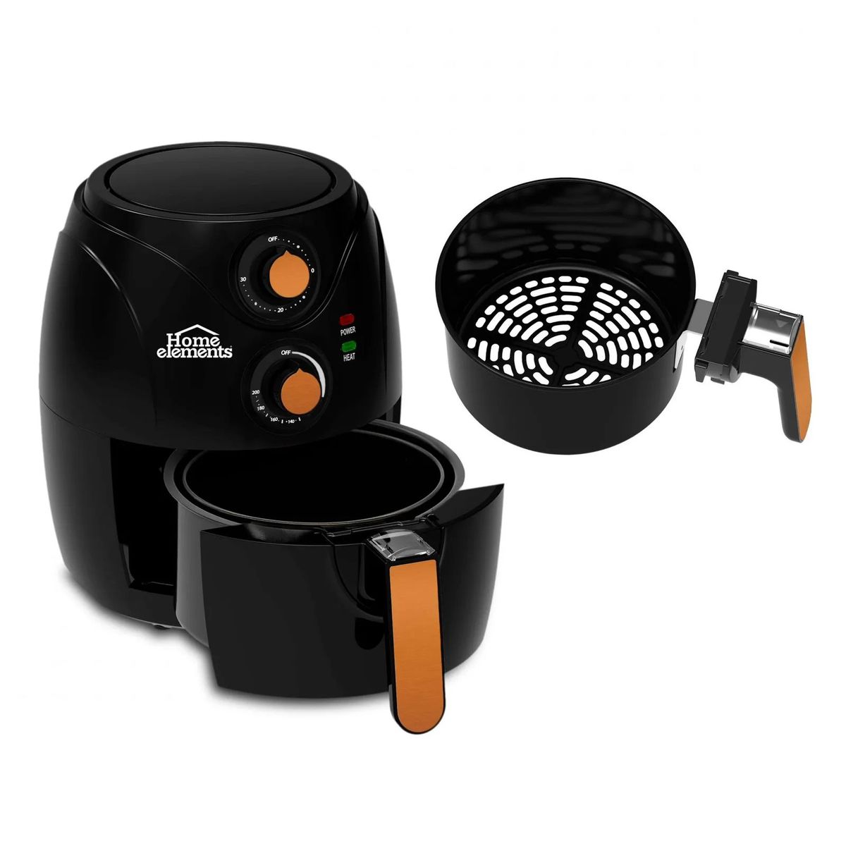 HOME ELEMENTS - Freidora De Aire Negra - Cobre 3,2 Lt - 299895422