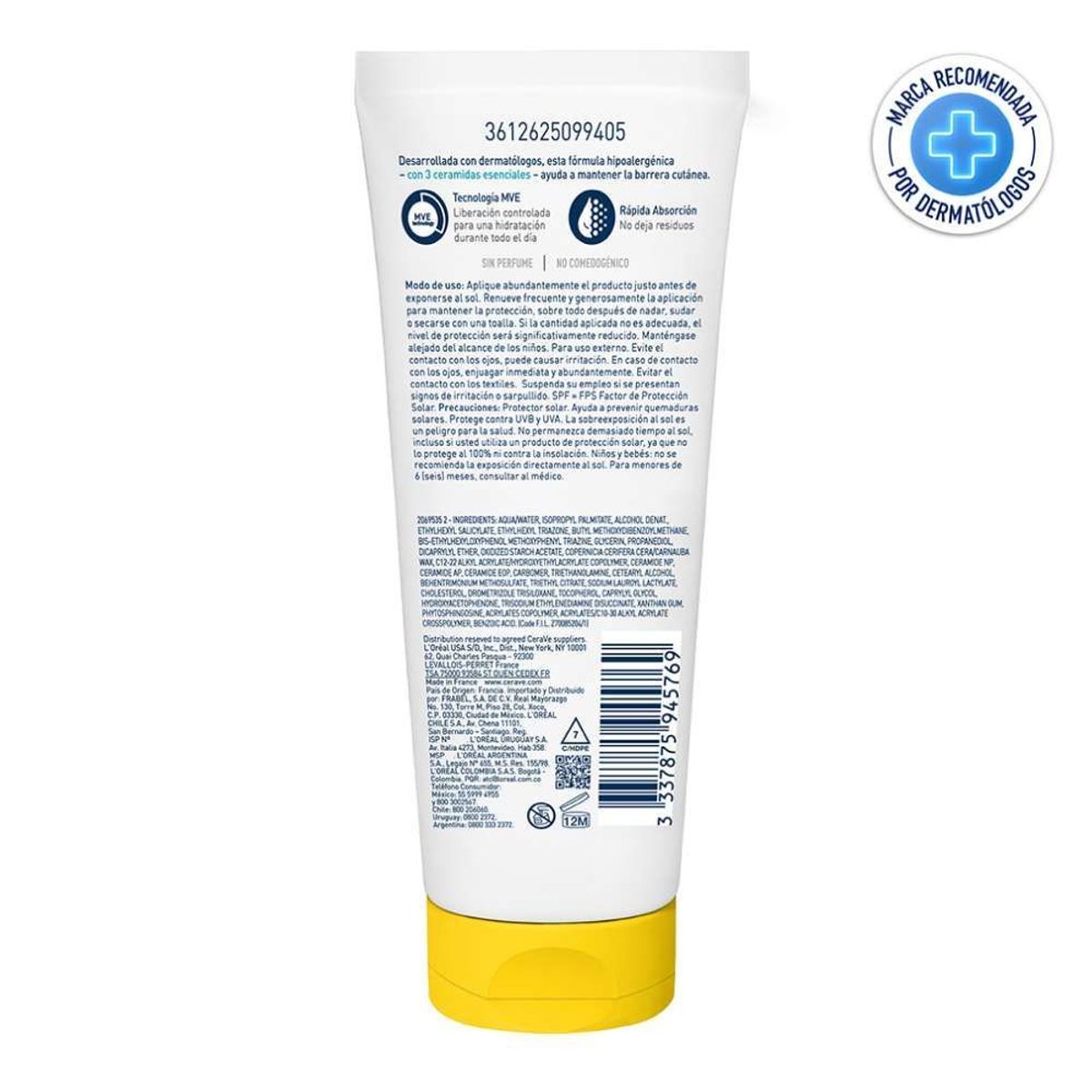 CERAVE - CeraVe Protector Solar Loción Invisible Hidratante SPF50+ Rostro y Cuerpo x75 ml