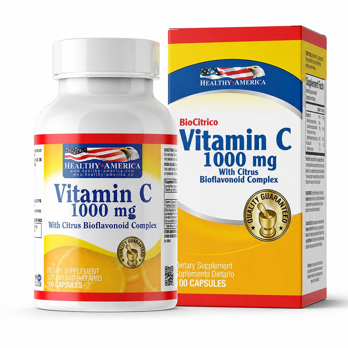 HEALTHY AMERICA - Healthy America Vitamina C 1000 Mg Bioflavonoides 100 Cápsulas