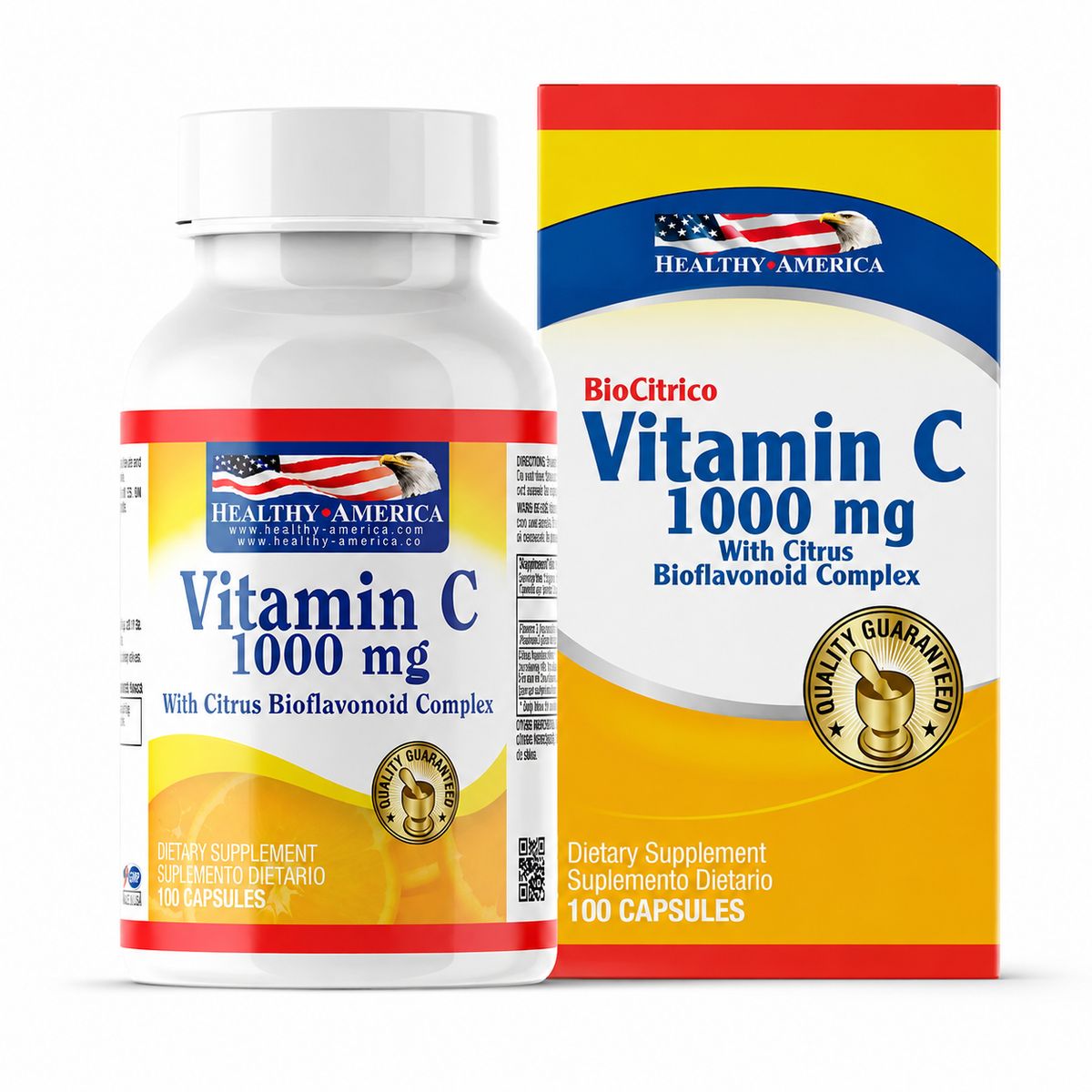 HEALTHY AMERICA - Healthy America Vitamina C 1000 Mg Bioflavonoides 100 Cápsulas