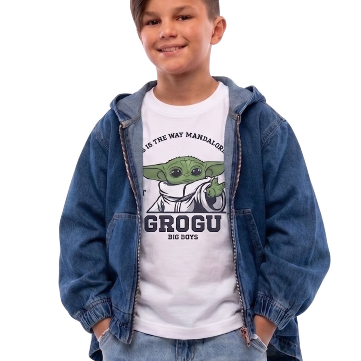 BIGBOYS - Chaqueta Jean Capota Bomber Azul Niño