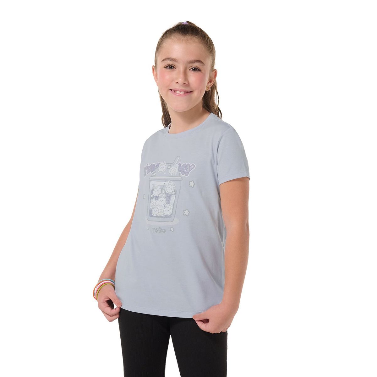 TOTTO - Camiseta Estampada Niña Gris Proyect Totto
