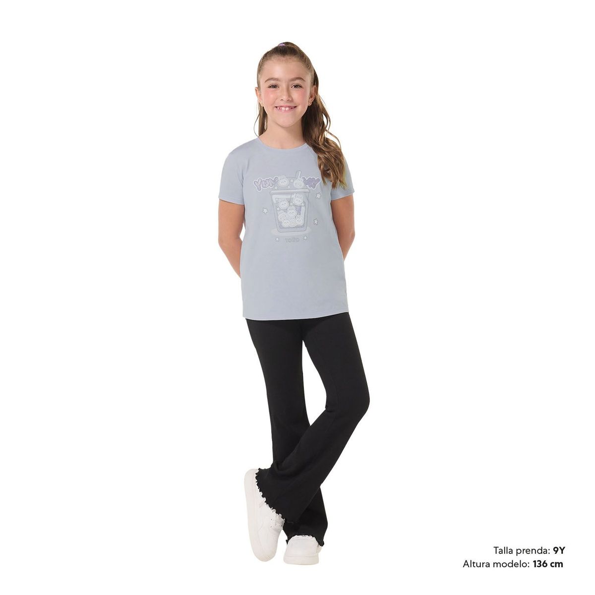 TOTTO - Camiseta Estampada Niña Gris Proyect Totto