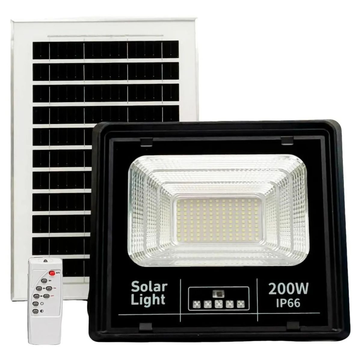 CHINA - Reflector Solar 200w Lámpara Led Panel Solar Control Negro Luz Blanca