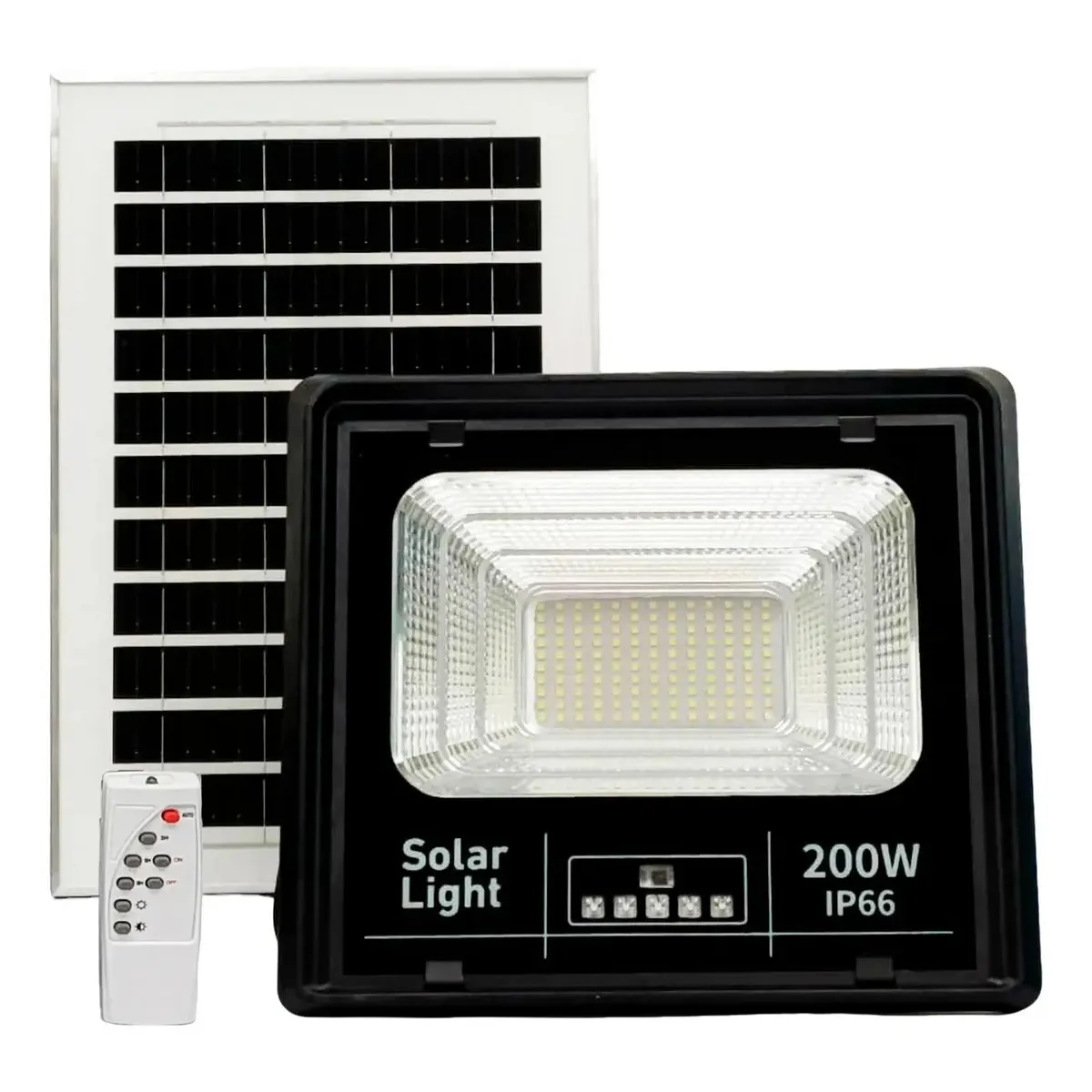 CHINA - Reflector Solar 200w Lámpara Led Panel Solar Control Negro Luz Blanca