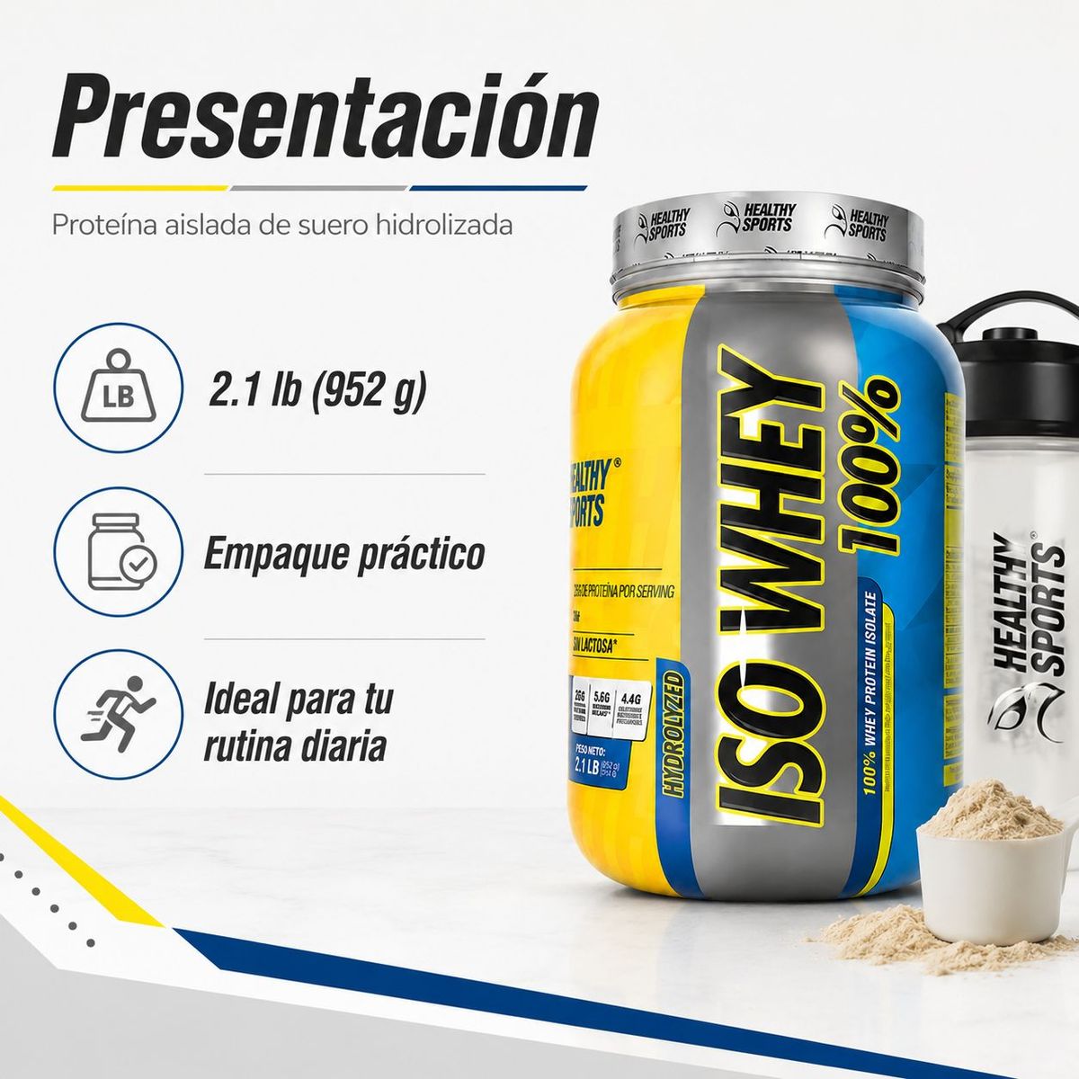 HEALTHY SPORTS - Healthy Sports Iso Whey 100% Protein Isolate Hidrolizada 952g