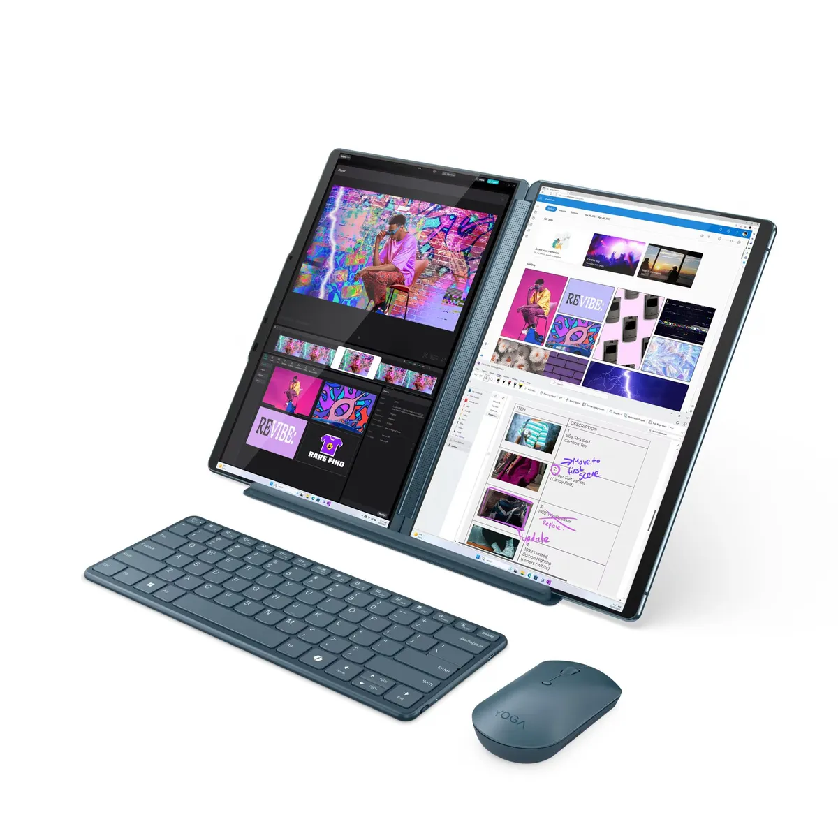 Lenovo - Portátil Lenovo Yoga Book 9 Intel Ultra 7 155U RAM 16GB DDR5 SSD 1 TB 3KOLED Doble pantalla tácti