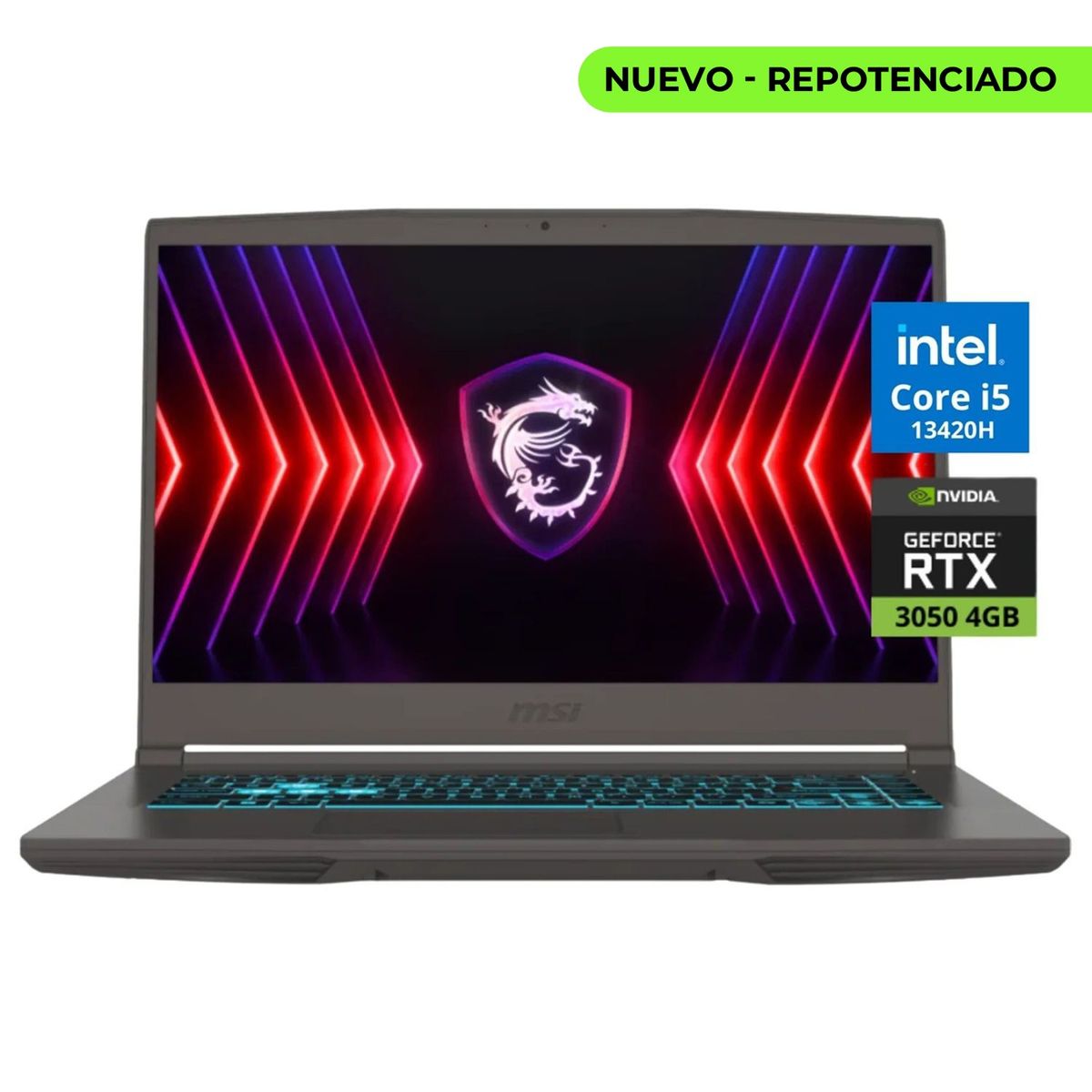 MSI - Portatil Gamer MSI 15 B13UC i5 13420H 24GB RAM 1TB SSD RTX 3050 4GB Morral MSI y Mouse Gamer Trust