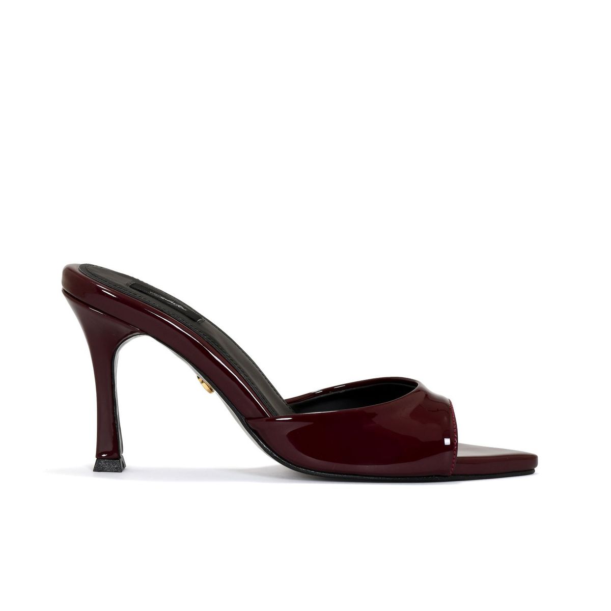 SABATES - sabates sandalia de mujer Marie vinotinto en brillante  charol con punta triangular