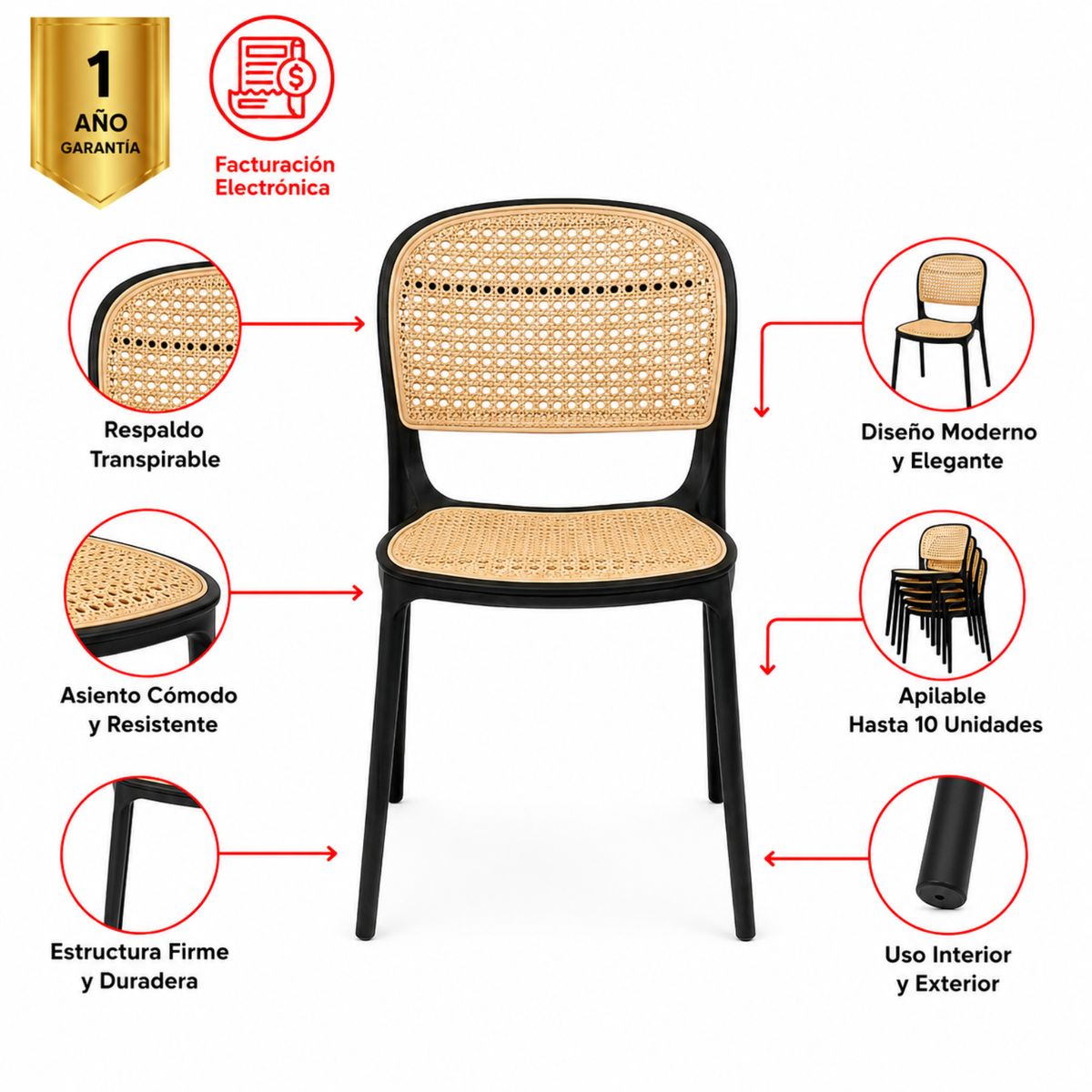 MUEBLESYA - SILLA PARA RESTAURANTE, CAFETERIA Y BAR TARSO BLANCA