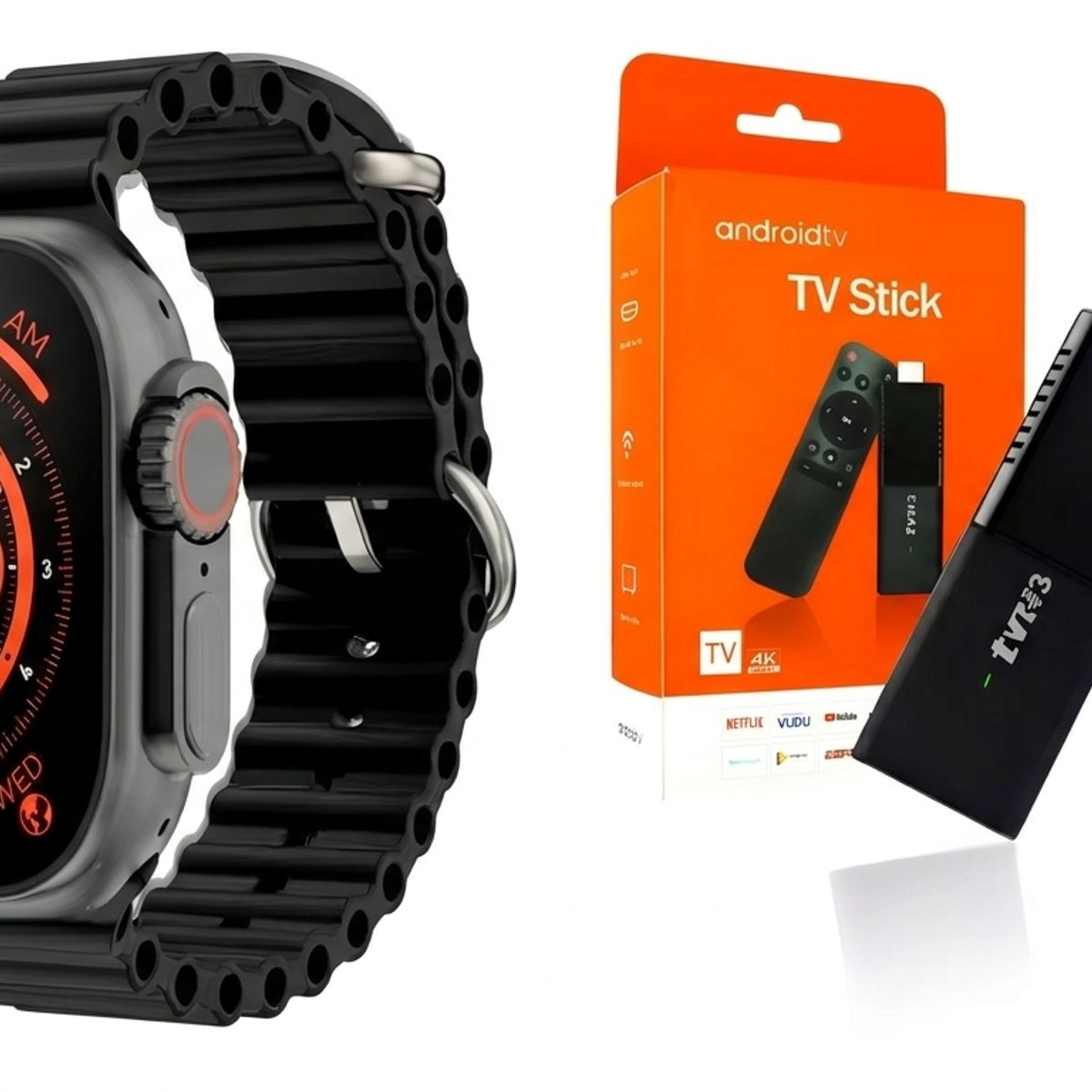 GENERICO - Combo TV Stick Android 14.0 4K 16GB WiFi Control Remoto+Smartwatch t800