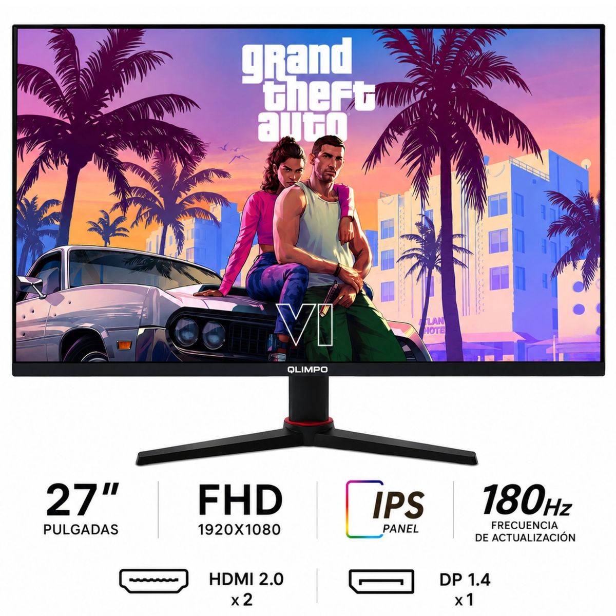 GENERICO - MONITOR GAMER OLIMPO 27" - FHD - 180Hz - HDR10  - Sistema Pivotable - RGB TRASERO - Adaptive Sync