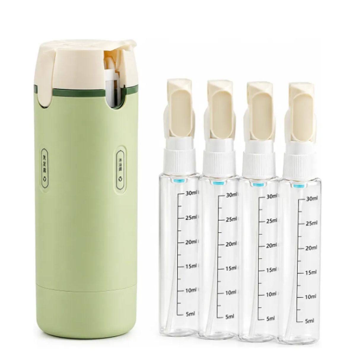 GENERAL - Dispensador De Viaje 4 En 1 Con Botellas Recargables