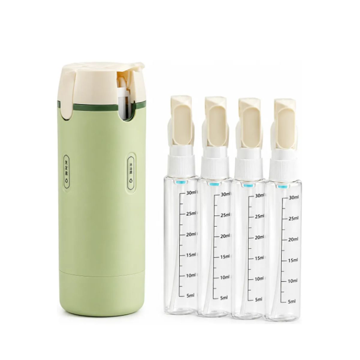 GENERAL - Dispensador De Viaje 4 En 1 Con Botellas Recargables