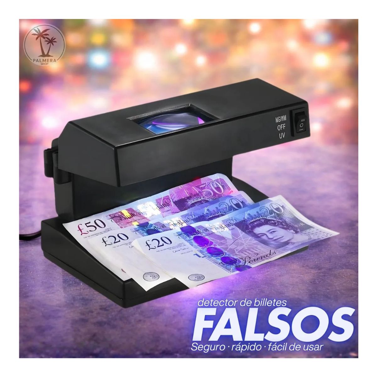 GENERICO - Detector De Billetes Falsos Maquina Para Detectar Con Luz Uv