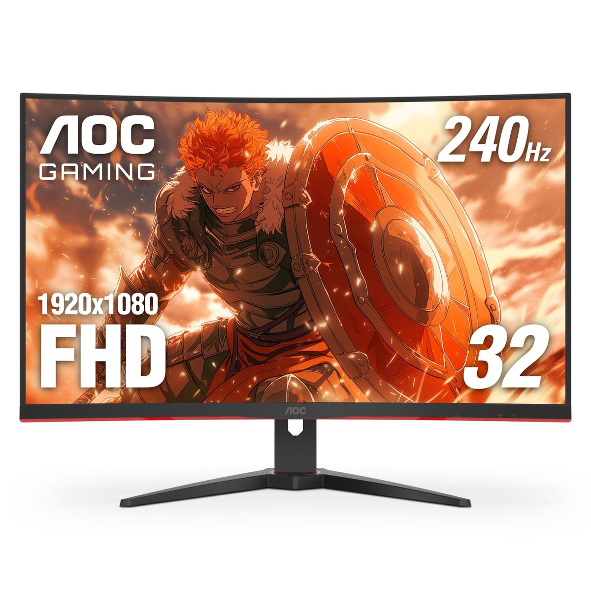 AOC - Monitor AOC Gaming Curvo 1500R C32G2ZE de 31.5 Panel VA 240Hz 0.5ms Full HD AMD FreeSync Premium