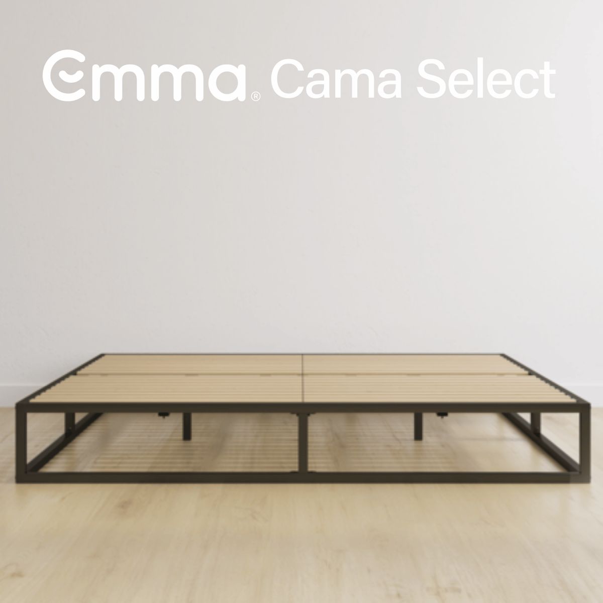 EMMA - Cama Emma Select de Metal Diseño Minimalista y Resistente Tamaño King