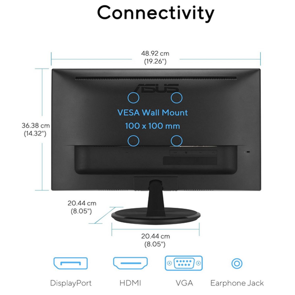 ASUS - Monitor ASUS VP229HF 22 Pulgadas Full HD IPS 100Hz 1ms HDMI Adaptive Sync