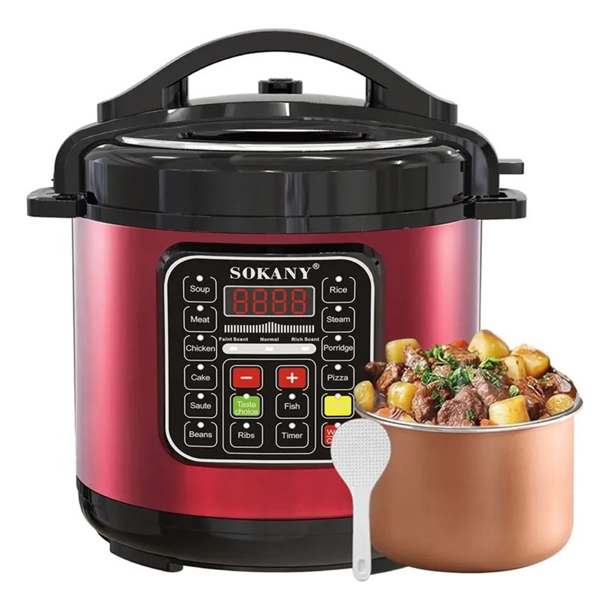 SOKANY - Olla A Presión Eléctrica Multifuncional Acero Inoxidable-5l sokany