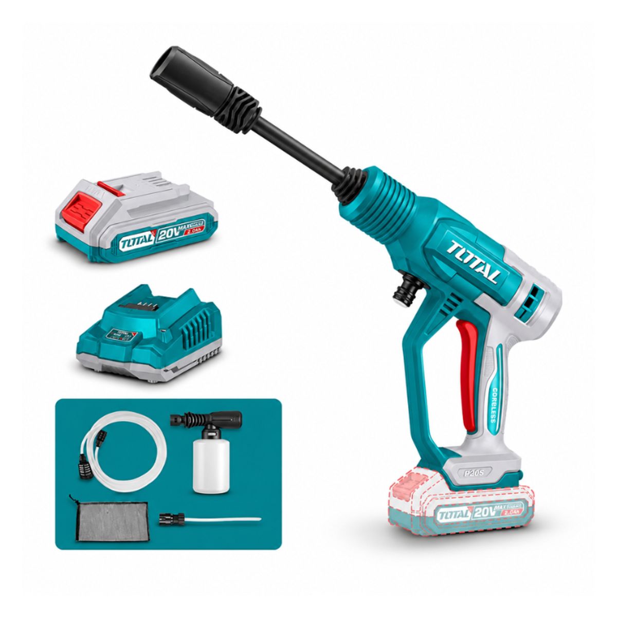 TOTAL TOOLS - Hidrolavadora Inalambrica 20v Incluye Bateria Y Carg Total