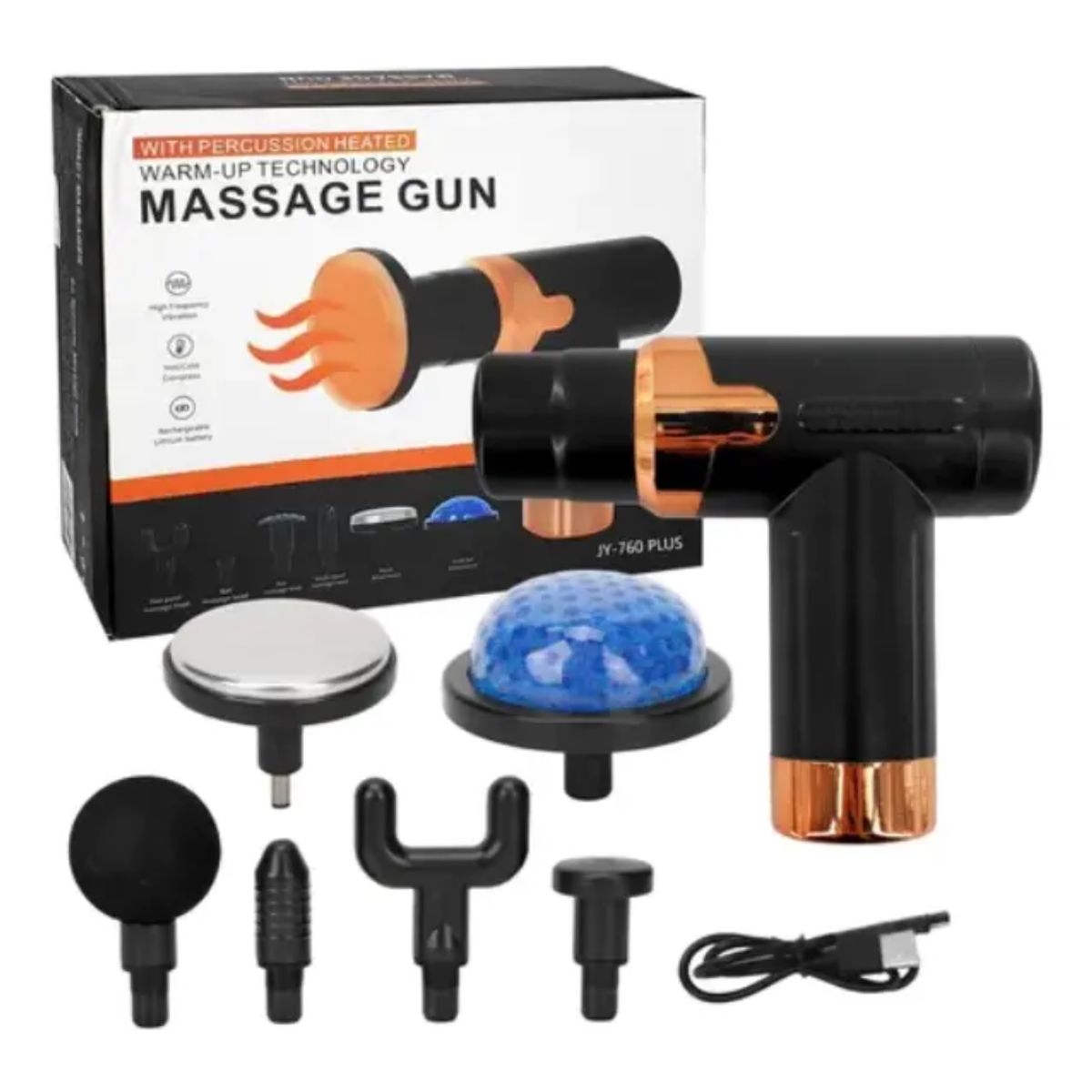 GENERICO - Pistola Masaje Muscular Frio Calor Cabezales Intercambiables
