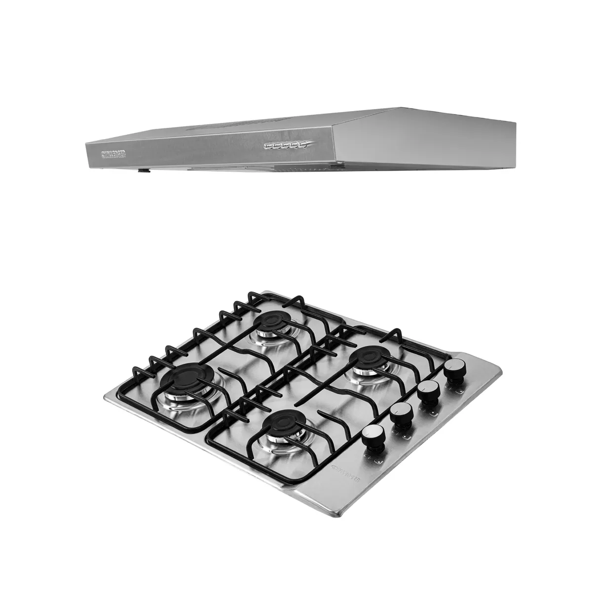 CHALLENGER - Combo CHALLENGER Estufa 4 Puestos Acero Inox + Campana Horizontal Inox 60cm