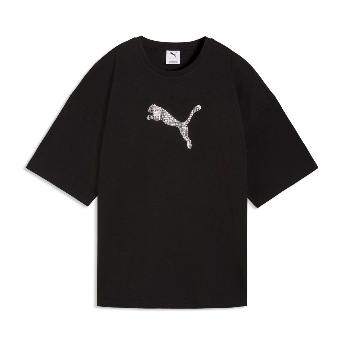 PUMA - Camisa Deportiva Puma Originals Ess Graphics Leo Negro Mujer